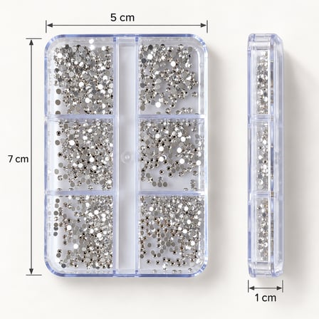 6lı Mini Boy Parlak Kristal Görünümlü Tırnak Süsleme Taşları 6 Boy Nail Art Süsleme Taşları WN-532
