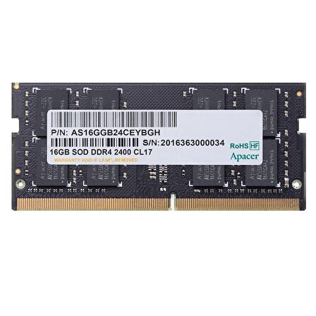 Apacer 16GB (1x16GB) 3200Mhz CL22 DDR4 Notebook SODIMM Ram (ES.16G21.GSH)