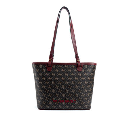 Silver Polo  Kadın Omuz Çantası 1204-48217 SILVER POLO BAYAN ÇANTASI M178 KAHVE SARI-MAT BORDO