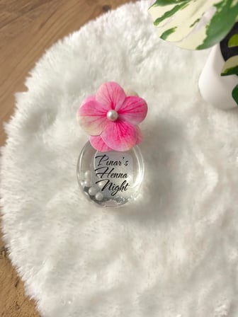 Pamuğum Atelier Ortanca Çiçekli 30 ml Plastik Şişe Hediyelik Düğün, Nikah, Kına ve Nişan Hediyeliği (25 Adet)