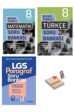 LGS 8. Sınıf Beceri Temelli Soru Bankası Matematik Türkçe ve Paragraf 3lü Set