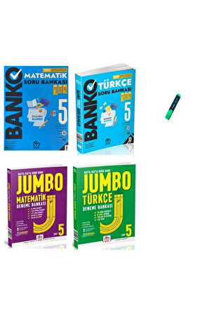 5. Sınıf Matematik - Türkçe Banko Soru Bankası ve Jumbo Deneme 4lü Set