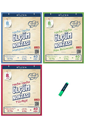 LGS 8. Sınıf Ölçüm Noktası Matematik Fen Bilimleri ve Türkçe 3 Kitap