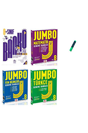 LGS 8. Sınıf Jumbo Serisi Matematik Türkçe Fen ve Genel 4lü Set Denemeleri