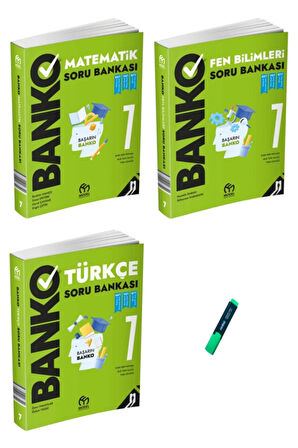 7. Sınıf Banko Serisi Matematik Türkçe ve Fen 3lü Set Soru Bankası