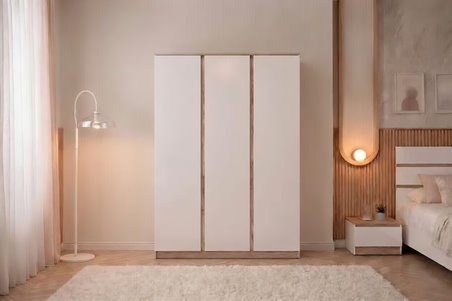 Asel 3 Kapaklı Elbise Dolabı Modern Gardırop Kıyafet Dolabı