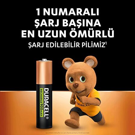 Duracell Şarj Edilebilir AAA 900mAh Piller, 2 Li Paket