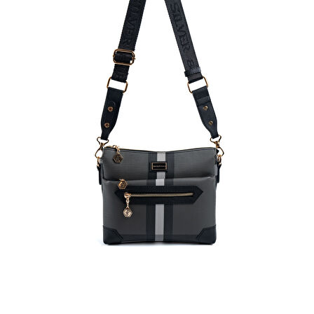 Silver Polo  Kadın Çapraz Çanta 1110-48224 SILVER POLO ÇAPRAZ BAYAN ÇANTASI MK129 SİYAH-MAT SİYAH