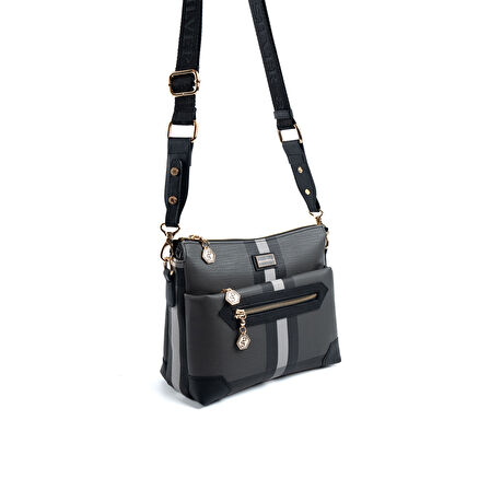 Silver Polo  Kadın Çapraz Çanta 1110-48224 SILVER POLO ÇAPRAZ BAYAN ÇANTASI MK129 SİYAH-MAT SİYAH