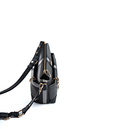 Silver Polo  Kadın Çapraz Çanta 1110-48224 SILVER POLO ÇAPRAZ BAYAN ÇANTASI MK129 SİYAH-MAT SİYAH