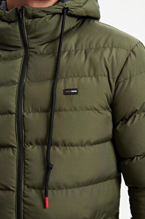 River Club Erkek Polarlı Su Ve Rüzgar Geçirmez Kapüşonlu Kışlık Şişme Mont DM-190