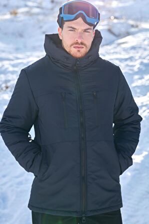River Club Erkek Kürklü Su Ve Rüzgar Geçirmez Kapüşonlu Kışlık Mont & Kaban & Parka PA-200