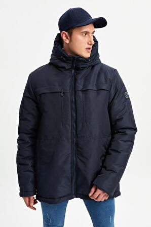 River Club Erkek Kürklü Su Ve Rüzgar Geçirmez Kapüşonlu Kışlık Mont & Kaban & Parka PA-200