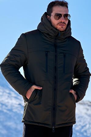 River Club Erkek Kürklü Su Ve Rüzgar Geçirmez Kapüşonlu Kışlık Mont & Kaban & Parka PA-200