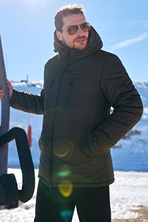 River Club Erkek Kürklü Su Ve Rüzgar Geçirmez Kapüşonlu Kışlık Mont & Kaban & Parka PA-200