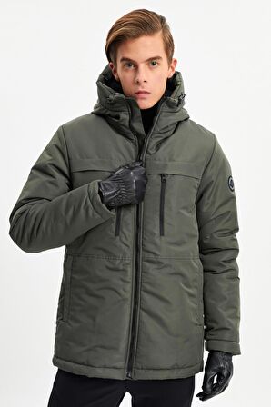 River Club Erkek Kürklü Su Ve Rüzgar Geçirmez Kapüşonlu Kışlık Mont & Kaban & Parka PA-200