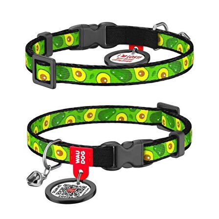 Collar QR Pasaportlu Kedi Boyun Tasması 20-30 Cm 10 MM "Avocado"