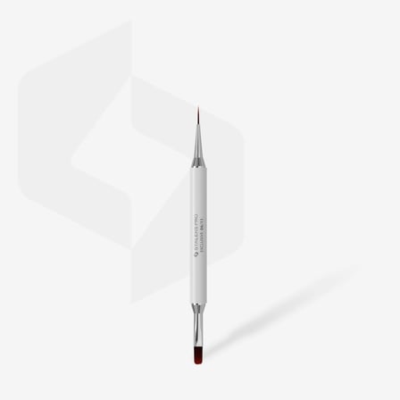 Staleks Exclusive Çift Uçlu Sentetik Nail Art Jel Liner Fırçası 11-12mm Manyetik Kapaklı NBX-06/11