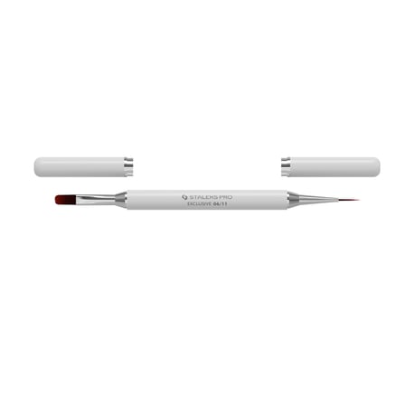 Staleks Exclusive Çift Uçlu Sentetik Nail Art Jel Liner Fırçası 11-12mm Manyetik Kapaklı NBX-06/11