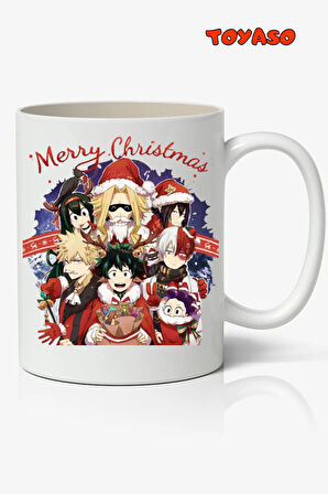 Yılbaşı My Hero Academia Karakterler Anime Temalı Beyaz Kupa Bardak Sevgiliye Arkadaşa Hediye