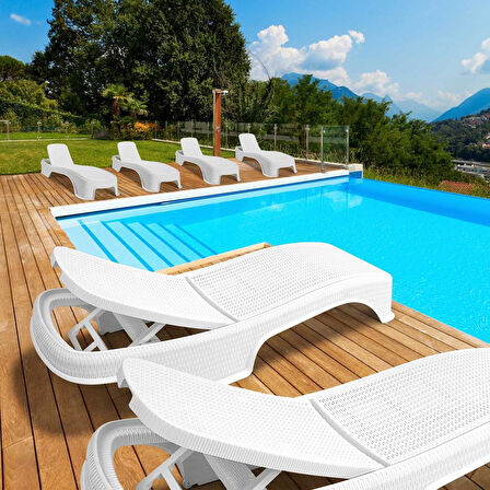 Omnipazar SY-2536 Antrasit Brezza Royal Lüks Rattan Şezlong 2'li Set
