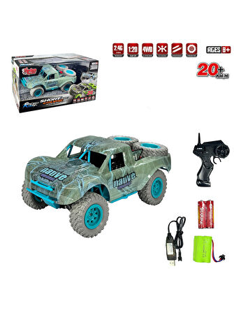 Vardem Uzaktan Kumandalı Full Fonksiyon Şarjlı 1:20 Drift Araba Turkuaz