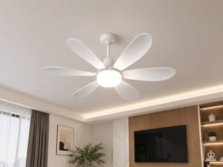 DORDOİ E27 Duy Uyumlu Işıklı Tavan Vantilatörü 52 cm – Kumandalı, 6 Kanatlı, 3 Işık Modu & 3 Fan Hızı