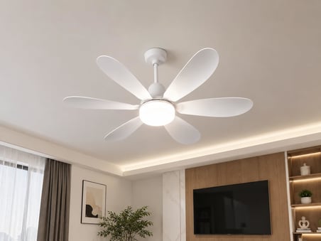 DORDOİ E27 Duy Uyumlu Işıklı Tavan Vantilatörü 52 cm – Kumandalı, 6 Kanatlı, 3 Işık Modu & 3 Fan Hızı
