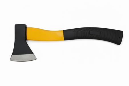 AKSU Profesyonel Kauçuk Saplı Balta – 35cm Sap 8cm Kesim Ağzı (SARI-SİYAH)