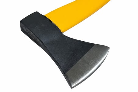 AKSU Profesyonel Kauçuk Saplı Balta – 35cm Sap 8cm Kesim Ağzı (SARI-SİYAH)