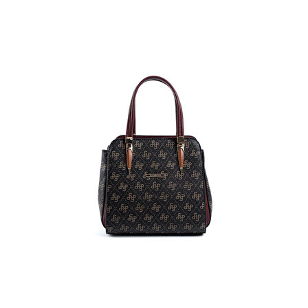 Silver Polo  Kadın Omuz Çantası 1136-48261 SILVER POLO BAYAN ÇANTASI M178 KAHVE SARI-MAT BORDO