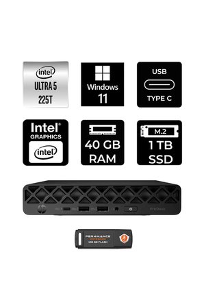 EliteDesk 8 Mini G1i AI Intel Core Ultra 5 225 40GB 1TB SSD W11H Mini Masaüstü Bilgisayar