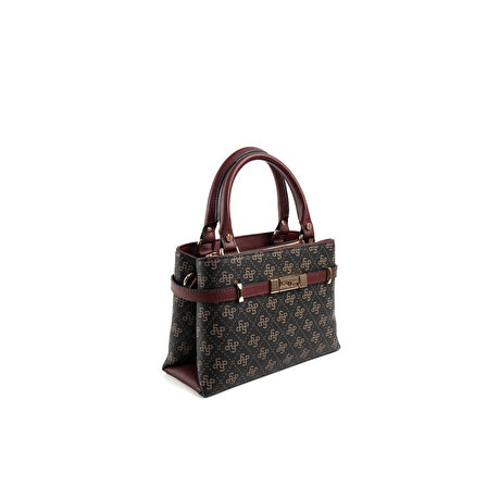 Silver Polo  Kadın Omuz Çantası 1149-48285 SILVER POLO BAYAN ÇANTASI M178 KAHVE SARI-MAT BORDO