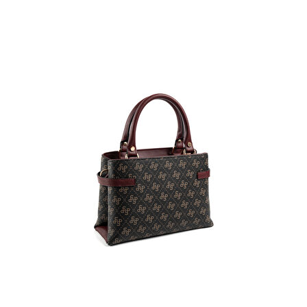 Silver Polo  Kadın Omuz Çantası 1149-48285 SILVER POLO BAYAN ÇANTASI M178 KAHVE SARI-MAT BORDO