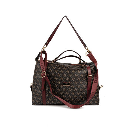 Silver Polo  Kadın Omuz Çantası 1064-48290 SILVER POLO BAYAN ÇANTASI M178 KAHVE SARI-MAT BORDO