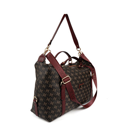 Silver Polo  Kadın Omuz Çantası 1064-48290 SILVER POLO BAYAN ÇANTASI M178 KAHVE SARI-MAT BORDO