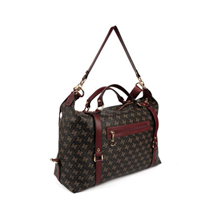 Silver Polo  Kadın Omuz Çantası 1064-48290 SILVER POLO BAYAN ÇANTASI M178 KAHVE SARI-MAT BORDO