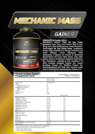 Onyx Nutrition Mechanic Mass Gainer Karbonhidrat 4000 Gr Çikolata
