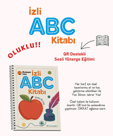 İzli Abc ve Sayıcıklar Kitabları Oluklu Seti (1AdetSihirliUçanKalem-TutmaAparatı, 10 Adet Kalem İçi)