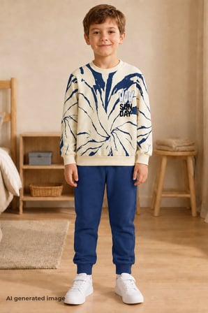 Erkek Çocuk Batik Desenli Okul Günlük Eşofman Takımı ESF7037