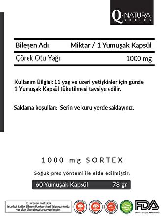 Q Natura Series Çörekotu 60 Softgel