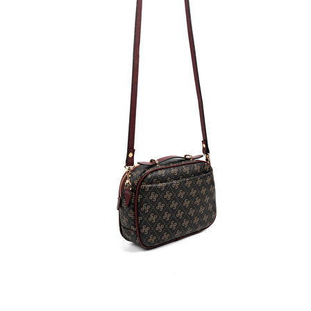 Silver Polo  Kadın Çapraz Çanta 1186-48301 SILVER POLO ÇAPRAZ BAYAN ÇANTASI M178 KAHVE SARI-MAT BORDO