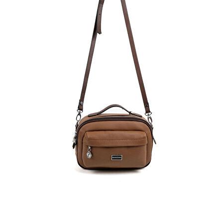 Silver Polo  Kadın Çapraz Çanta 1186-48308 SILVER POLO ÇAPRAZ BAYAN ÇANTASI M86 KARAMEL-MAT KAHVE