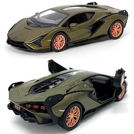 Kinsmart Lamborghini Sian 1:36 Ölçek Diecast Model Araba Yeşil