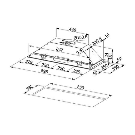 Franke Aspiratör Inca Box Fbı 931h Xs Ankastre Aspiratör
