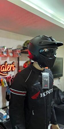 Sway 726X Tokyo Full Face Çene Çıkan Kapalı Motosiklet Kaskı M Beden Siyah
