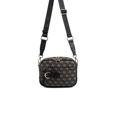 Silver Polo  Kadın Çapraz Çanta 1256-48369 SILVER POLO ÇAPRAZ BAYAN ÇANTASI M178 FÜME-MAT SİYAH