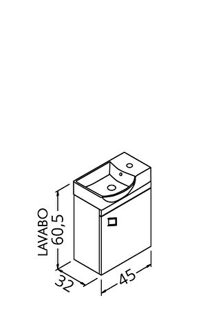 Mini 45 Cm Sağ Lavabolu Alt Modül