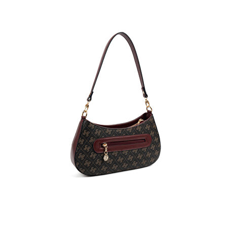 Silver Polo  Kadın Çapraz Çanta 1251-48377 SILVER POLO ÇAPRAZ BAYAN ÇANTASI M178 KAHVE SARI-MAT BORDO