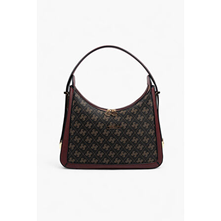 Silver Polo  Kadın Omuz Çantası 1187-48382 SILVER POLO BAYAN ÇANTASI M178 KAHVE SARI-MAT BORDO